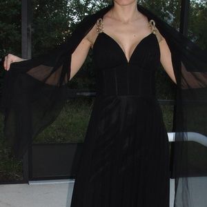 New Alberto Makali Black Silk Gown Dress 4